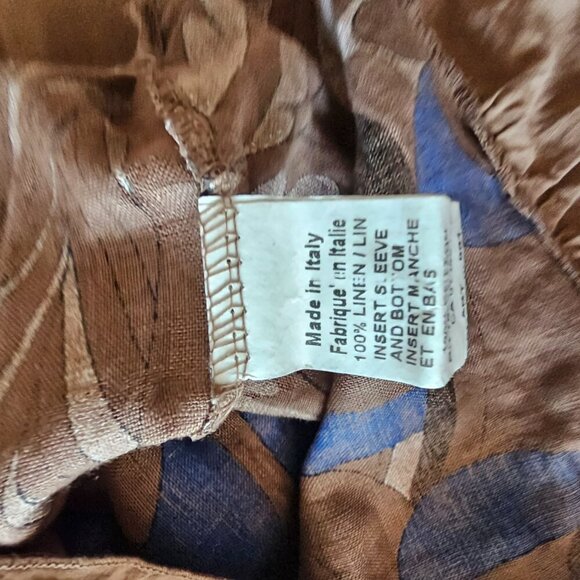 Terzo Millennio Women’s Sz S, Made in Italy-Peasant style Linen Top - Picture 4 of 4